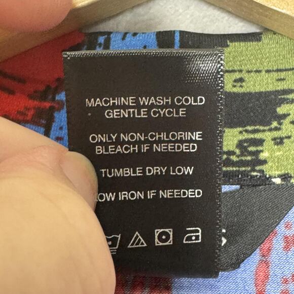 Ali Miles Top Womens Large Abstract Art Print Tunic Stretch V Neck 3/4 Ruched - Picture 7 of 12